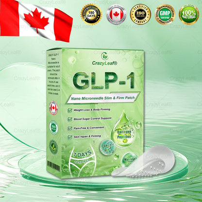 🎁CA Clinically Proven|Official Store | CrazyLeaf® SMGT-GLP-1 Nano Microneedle Patch with Collagen & Matrixyl 3000 丨Targets Obesity, Loose Skin, High Blood Pressure, Diabetes, Fatty Liver, Joint Pain, Brain Fog, Low Energy, Body Aches, and More