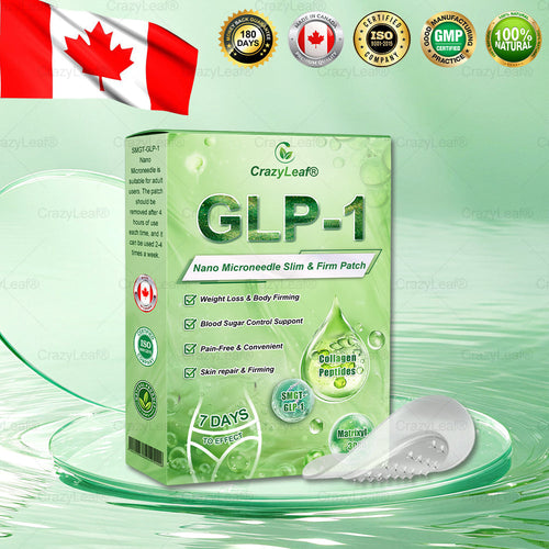 CA Clinically Proven|Official Store | CrazyLeaf® SMGT-GLP-1 Nano Microneedle Patch with Collagen & Matrixyl 3000 丨Targets Obesity, Loose Skin, High Blood Pressure, Diabetes, Fatty Liver, Joint Pain, Brain Fog, Low Energy, Body Aches, and More